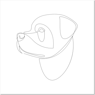 Rottweiler - continuous line dog Posters and Art